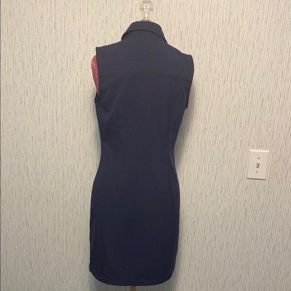 Women's Gap Navy Blue Button Down Size 12 Sleeveless Collard Dress - Picture 4 of 7